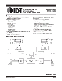 Datasheet IDT709079L производства IDT
