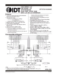 Datasheet IDT70T3519S133BFI производства IDT