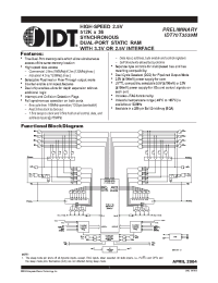 Datasheet IDT70T3539MS133BC производства IDT