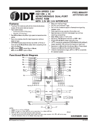 Datasheet IDT70T651 производства IDT