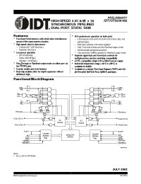 Datasheet IDT70T9349L7PF производства IDT