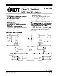 Datasheet IDT70V3379S производства IDT