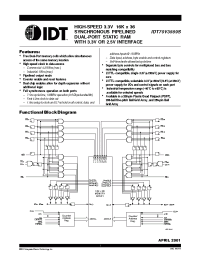 Datasheet IDT70V3569S производства IDT