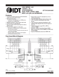 Datasheet IDT70V3589S166DR производства IDT