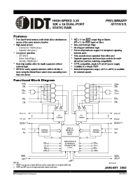 Datasheet IDT70V37L20PF производства IDT