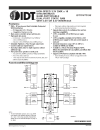 Datasheet IDT70V7319S133BCI производства IDT