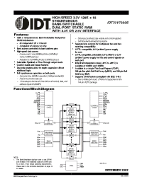 Datasheet IDT70V7399S166BCI производства IDT