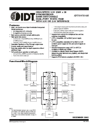 Datasheet IDT70V7519S133BF производства IDT