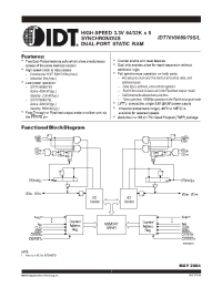 Datasheet IDT70V9089 производства IDT