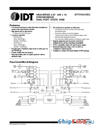 Datasheet IDT70V9279L15 производства IDT