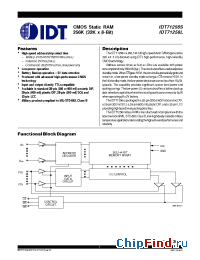 Datasheet IDT71256SA20P производства IDT