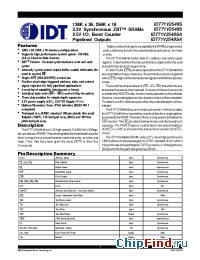 Datasheet IDT71V2546 производства IDT