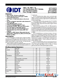 Datasheet IDT71V2557-85 производства IDT