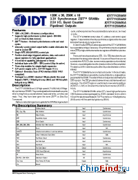Datasheet IDT71V2558-200 производства IDT