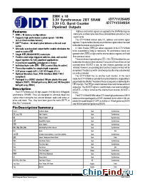 Datasheet IDT71V3548 производства IDT