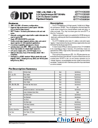 Datasheet IDT71V3556S133BG производства IDT