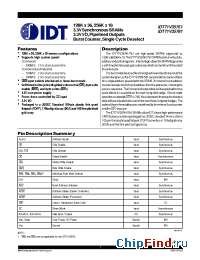 Datasheet IDT71V35761S-166 производства IDT