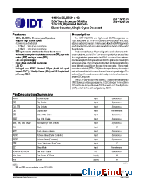 Datasheet IDT71V3576S-133 производства IDT