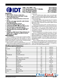 Datasheet IDT71V3577S-80 производства IDT