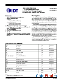 Datasheet IDT71V3579S-80 производства IDT