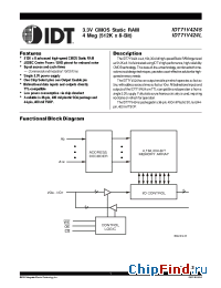 Datasheet IDT71V424S-15 производства IDT