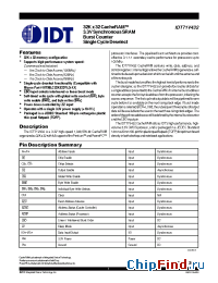 Datasheet IDT71V432S9 производства IDT