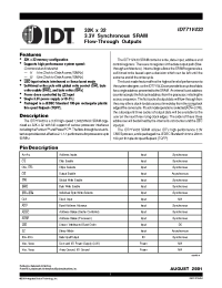 Datasheet IDT71V433 производства IDT
