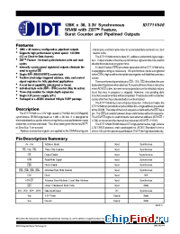 Datasheet IDT71V546S-117 производства IDT