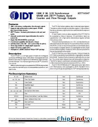 Datasheet IDT71V547S100 производства IDT