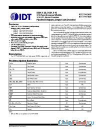 Datasheet IDT71V67603S166BG производства IDT
