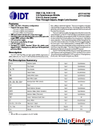 Datasheet IDT71V67702 производства IDT