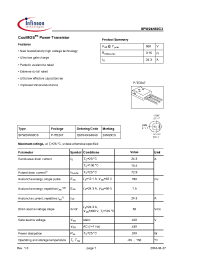 Datasheet 24N60C3 производства Infineon