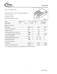 Datasheet BAS140WE6433 производства Infineon
