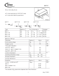 Datasheet BAT17-04E6327 производства Infineon