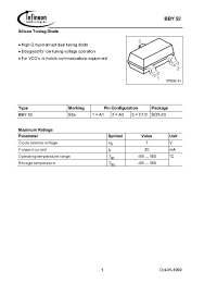 Datasheet BBY52E6327 производства Infineon