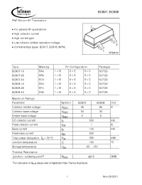 Datasheet BC807-16E6327 manufacturer Infineon