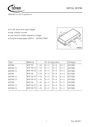 Datasheet BCP55E6433 производства Infineon