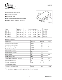 Datasheet BCP68-25 manufacturer Infineon