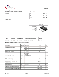Datasheet BSP149E6433 производства Infineon