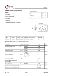 Datasheet BSS225 производства Infineon