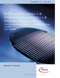 Datasheet HYS64D16301GU-7-B производства Infineon