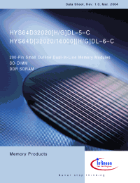 Datasheet HYS64D32020HDL-5-C производства Infineon