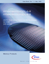 Datasheet HYS64D64020GDL-6-B производства Infineon