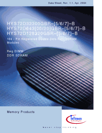 Datasheet HYS72D128320GBR-5-B производства Infineon