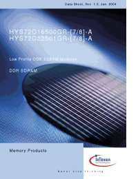 Datasheet HYS72D16500GR производства Infineon