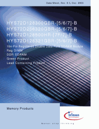 Datasheet HYS72D256320GBR-6-B производства Infineon