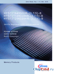 Datasheet HYS72T256220HR-3.7-B производства Infineon