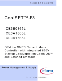 Datasheet ICE3A1565L производства Infineon