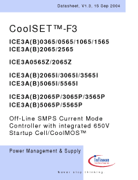 Datasheet ICE3A2065I производства Infineon