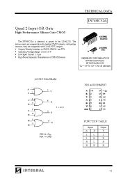 Datasheet IN74HC32AN manufacturer Интеграл
